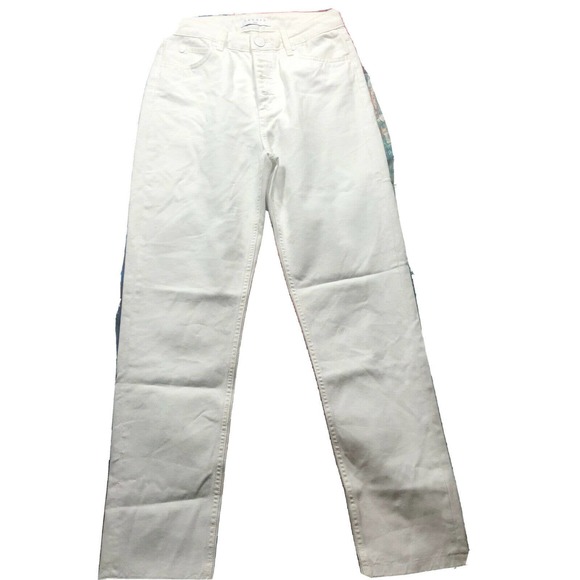 Sandro Paris High Rise Button Raw Hem Denim Jeans White Size European 36 |‎ 4 - Picture 4 of 11